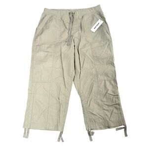 DKNY Sport Peached Poplin Convertible Cinched Cargo Capri Pull-On Pants Size M